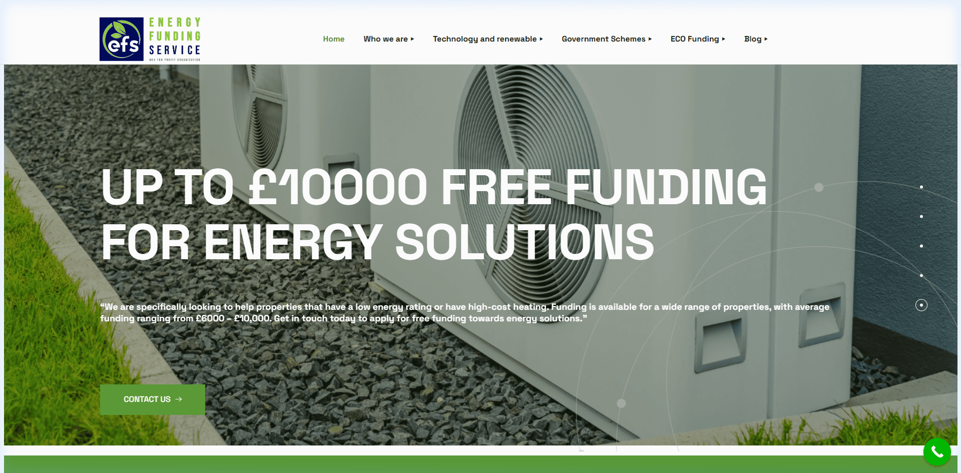 Screenshot of the Funding Service UK website