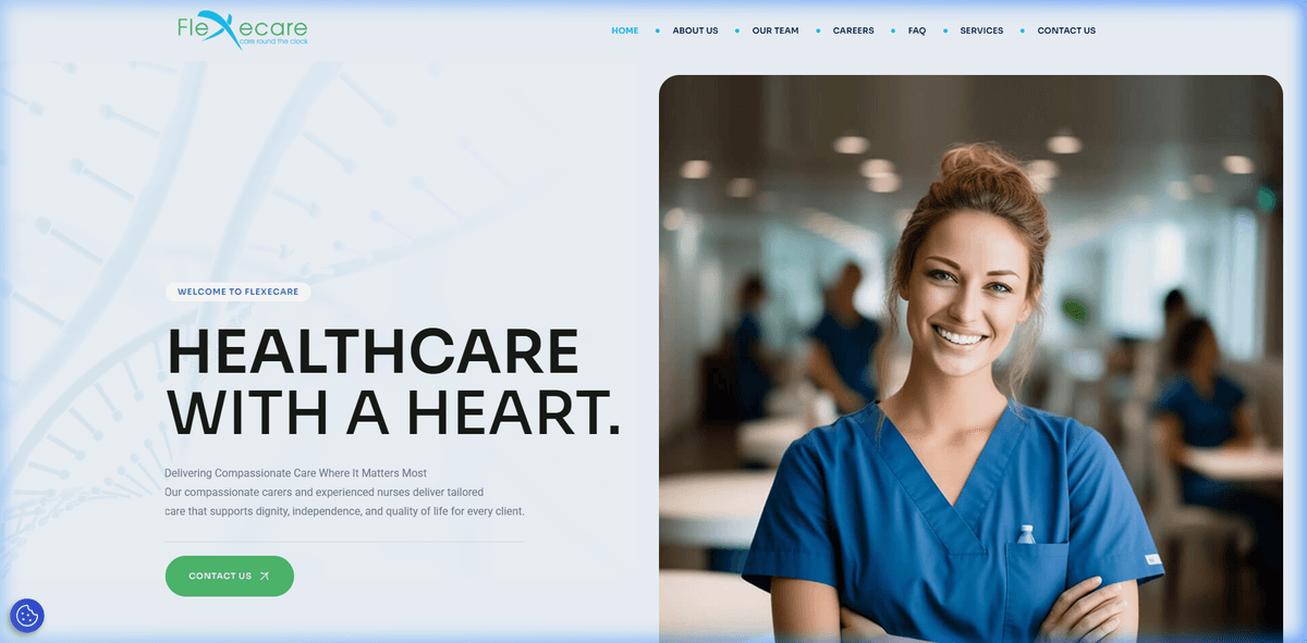 Flexecare — End-to-End Website — live website screenshot